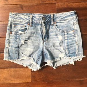 Light Wash American Eagle Distressed Jean Shorts